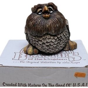 Vintage Beasties Of The Kingdom John Raya Owl Sculpture Figure 1980s